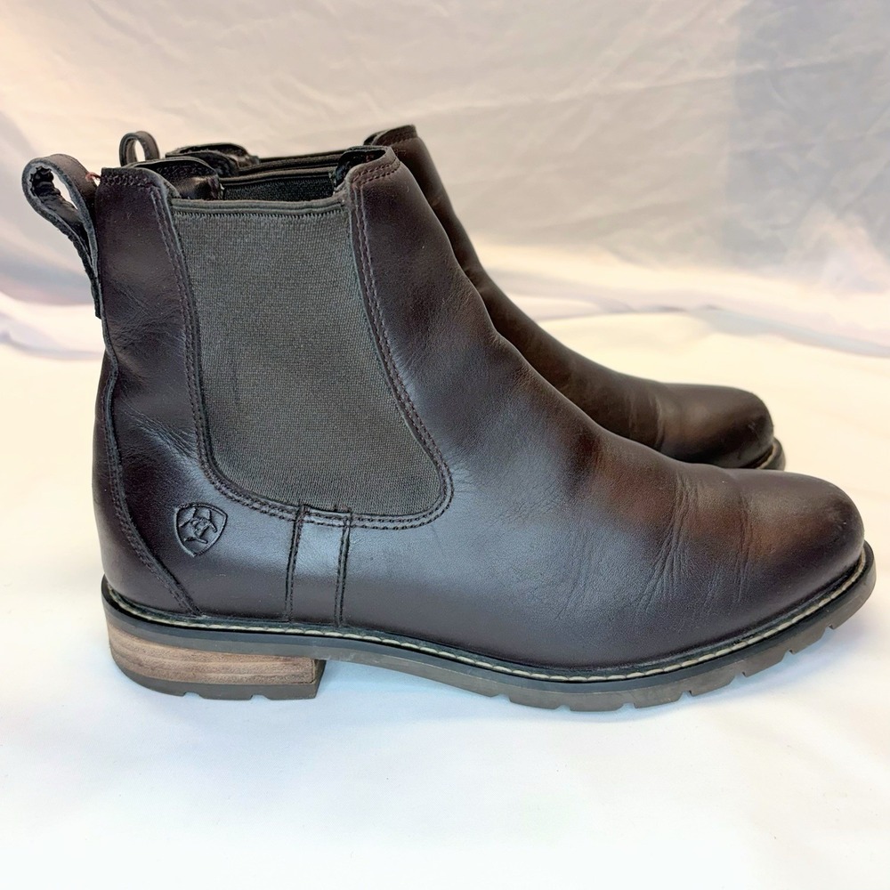 Ariat Wexford Waterproof Chelsea Boots Womens Size 9 B Brown Leather Pull On - Picture 2 of 16